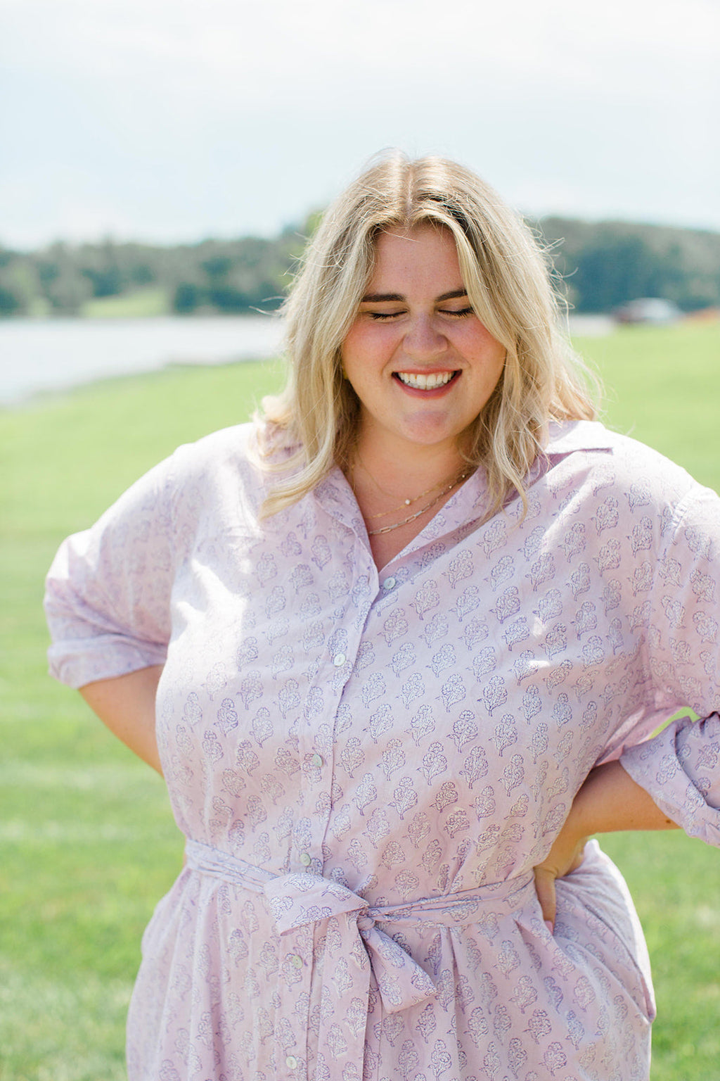 The Christine Shirt Dress in Lavender Taffy - Final Sale