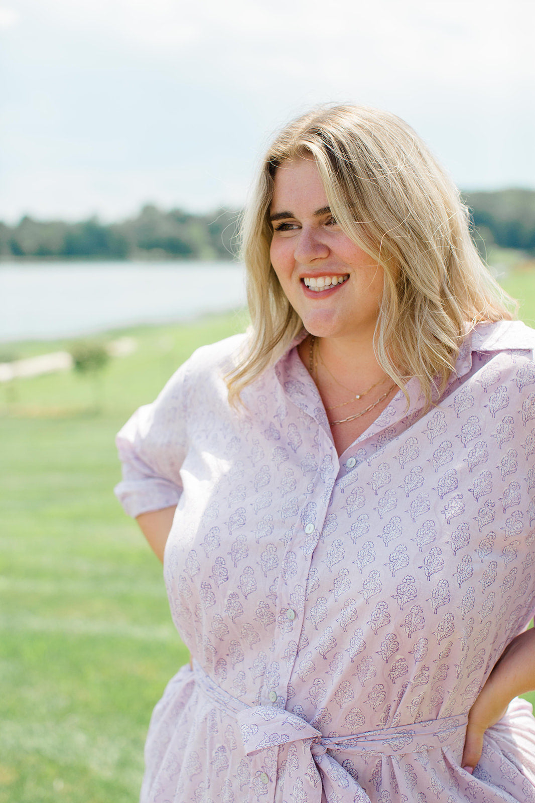 The Christine Shirt Dress in Lavender Taffy - Final Sale
