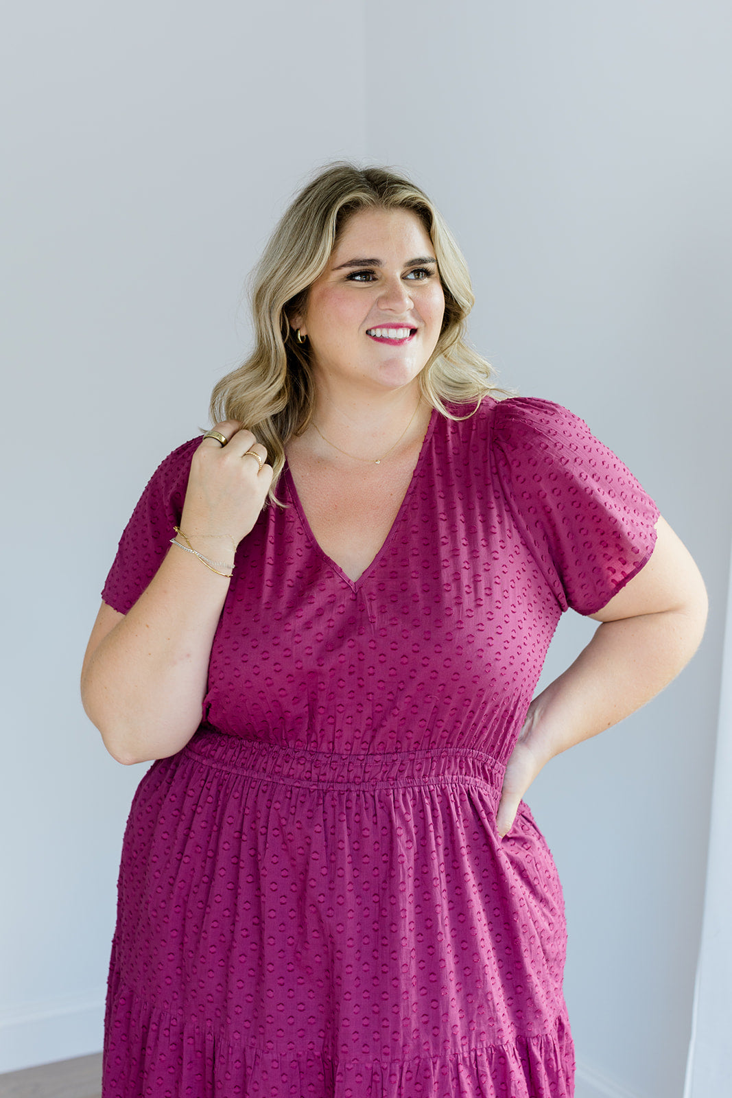 The Sarah Maxi Dress in Sugar Plum Dobby - Final Sale