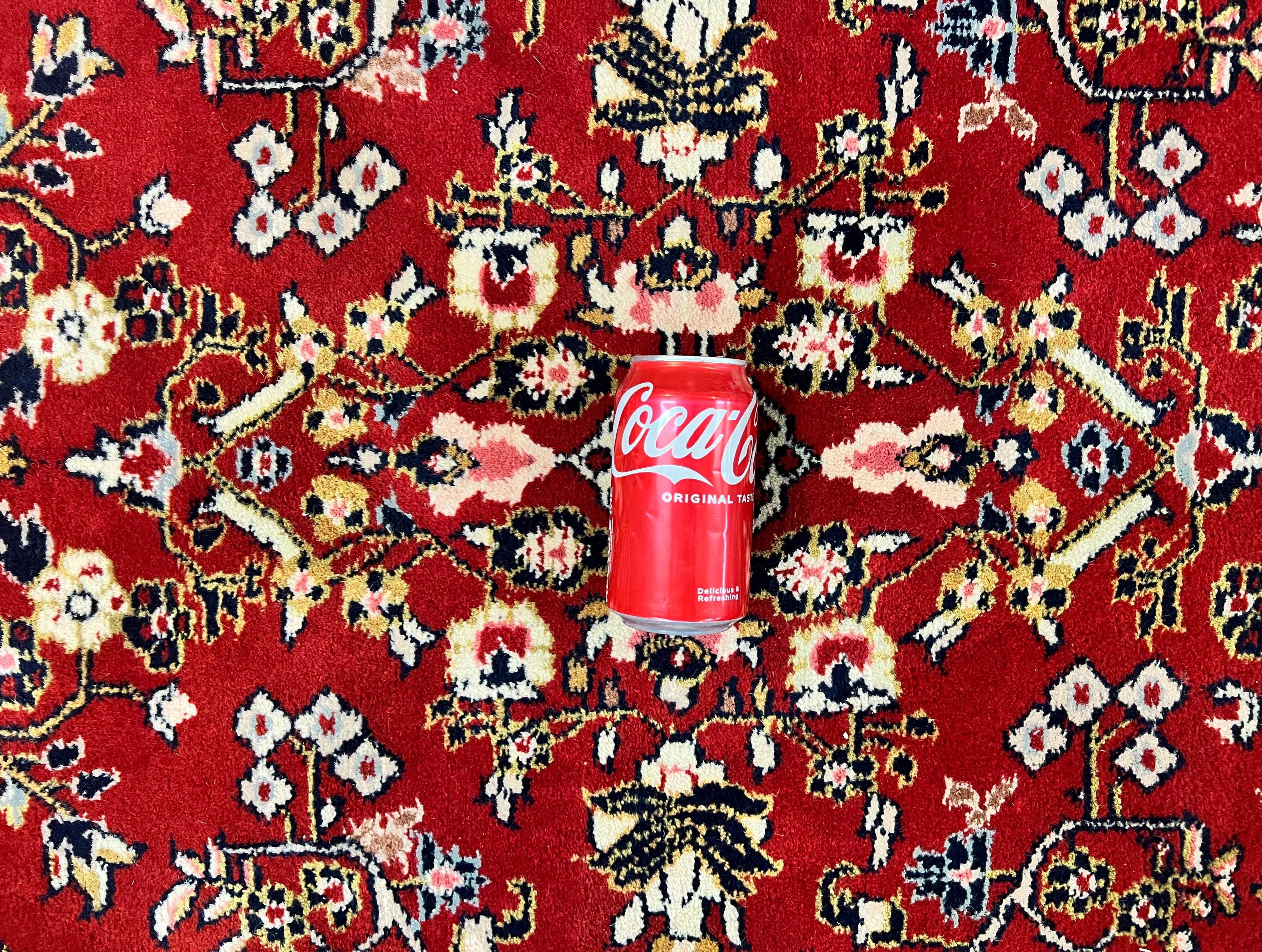 Indo Persian Sarouk Rug 8x10, Red, Floral Allover, Handmade Vintage Wool Carpet, Traditional Rug