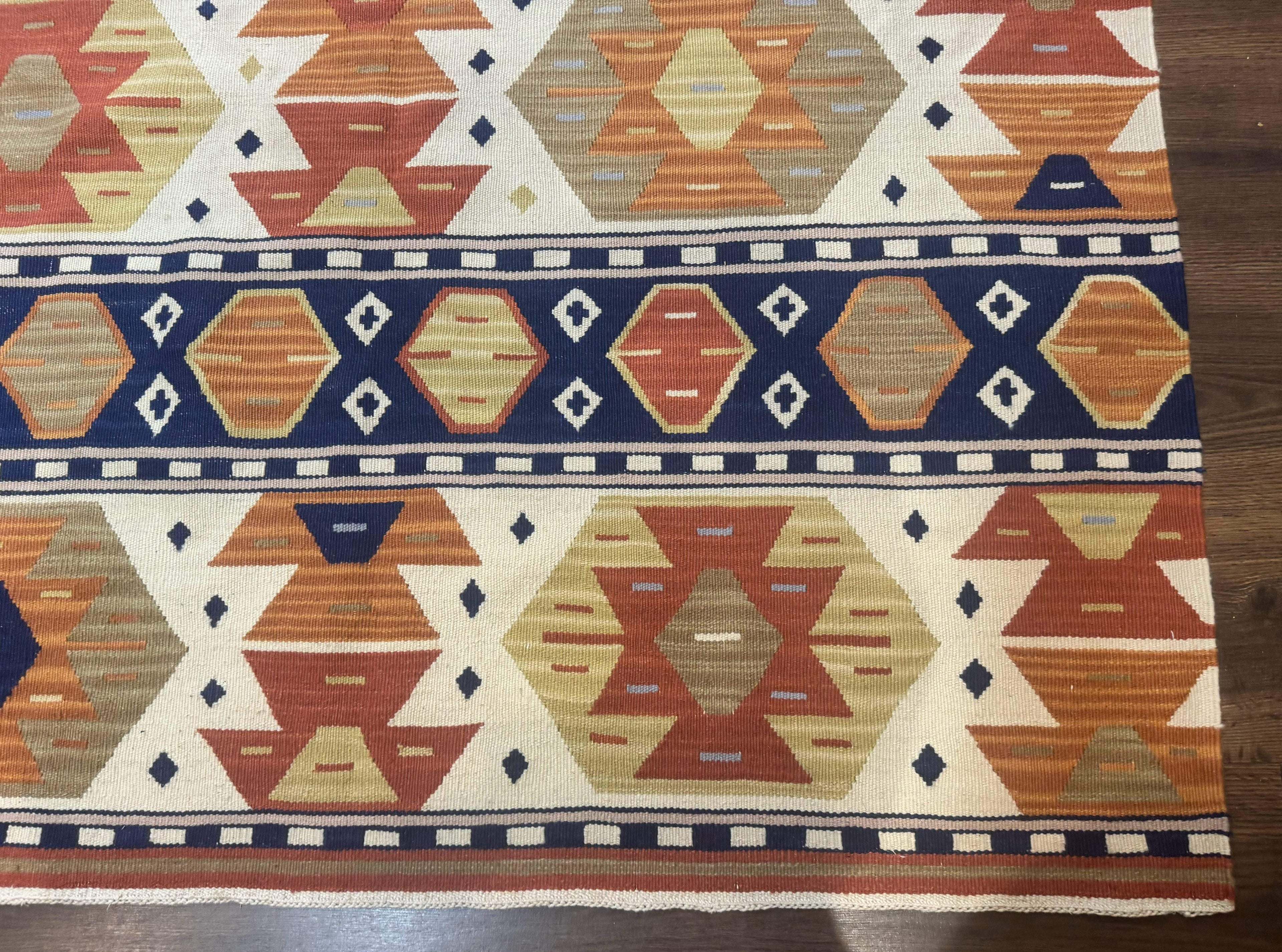 Turkish Kilim Rug 8x11, Handmade, Wool, Nourison Rug