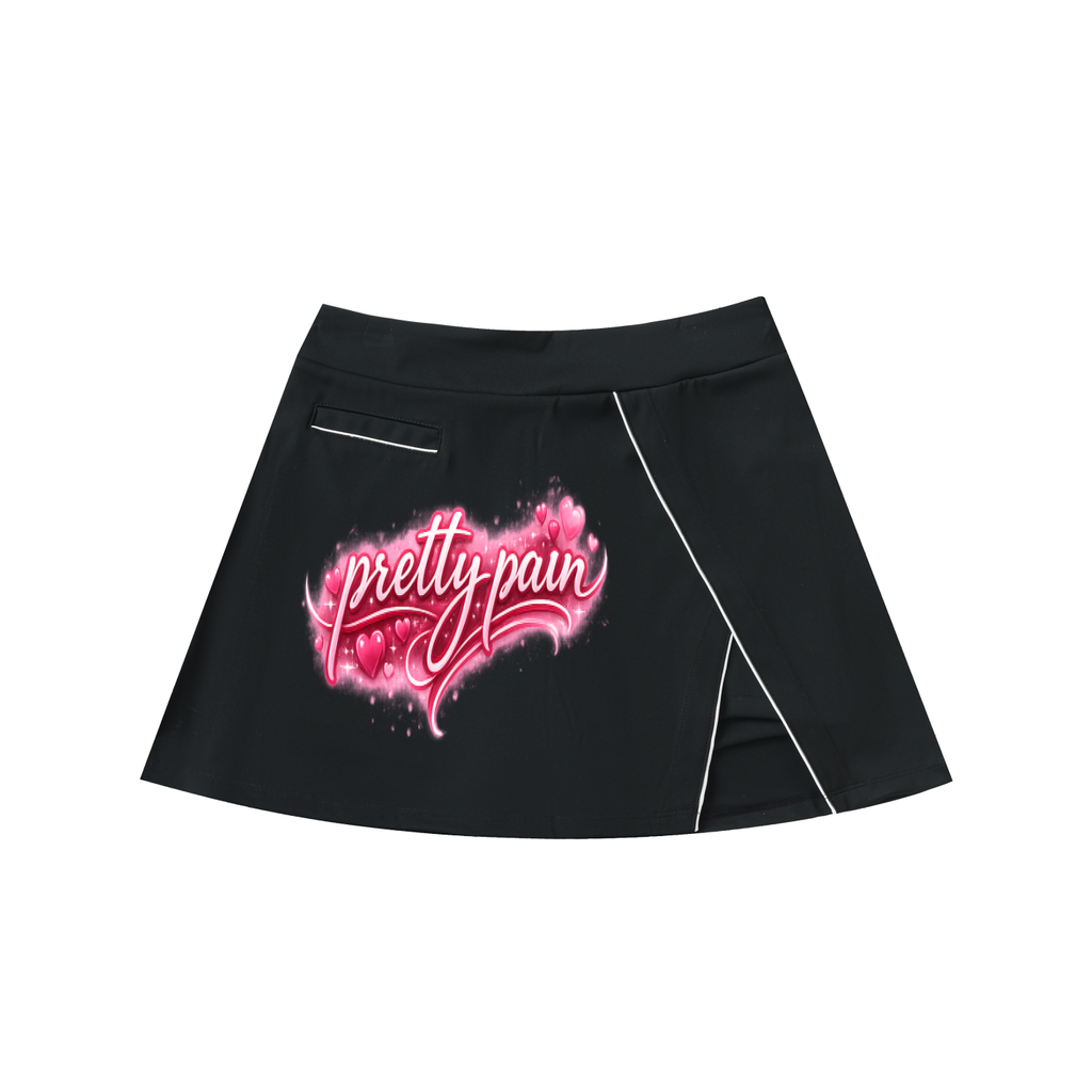 PRETTY PAIN High-Waist Pocketed A-Line Skirt