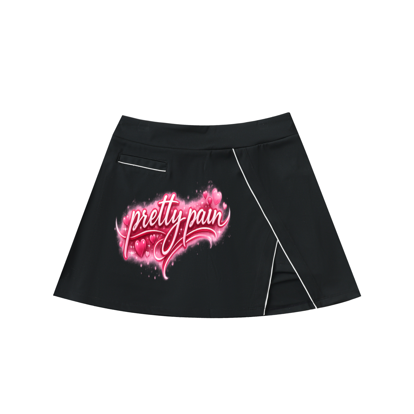 PRETTY PAIN High-Waist Pocketed A-Line Skirt