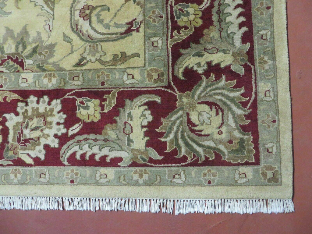 9' X 12' Vintage Handmade India Oriental Jaipur Quality Tea Wash Hand Knotted