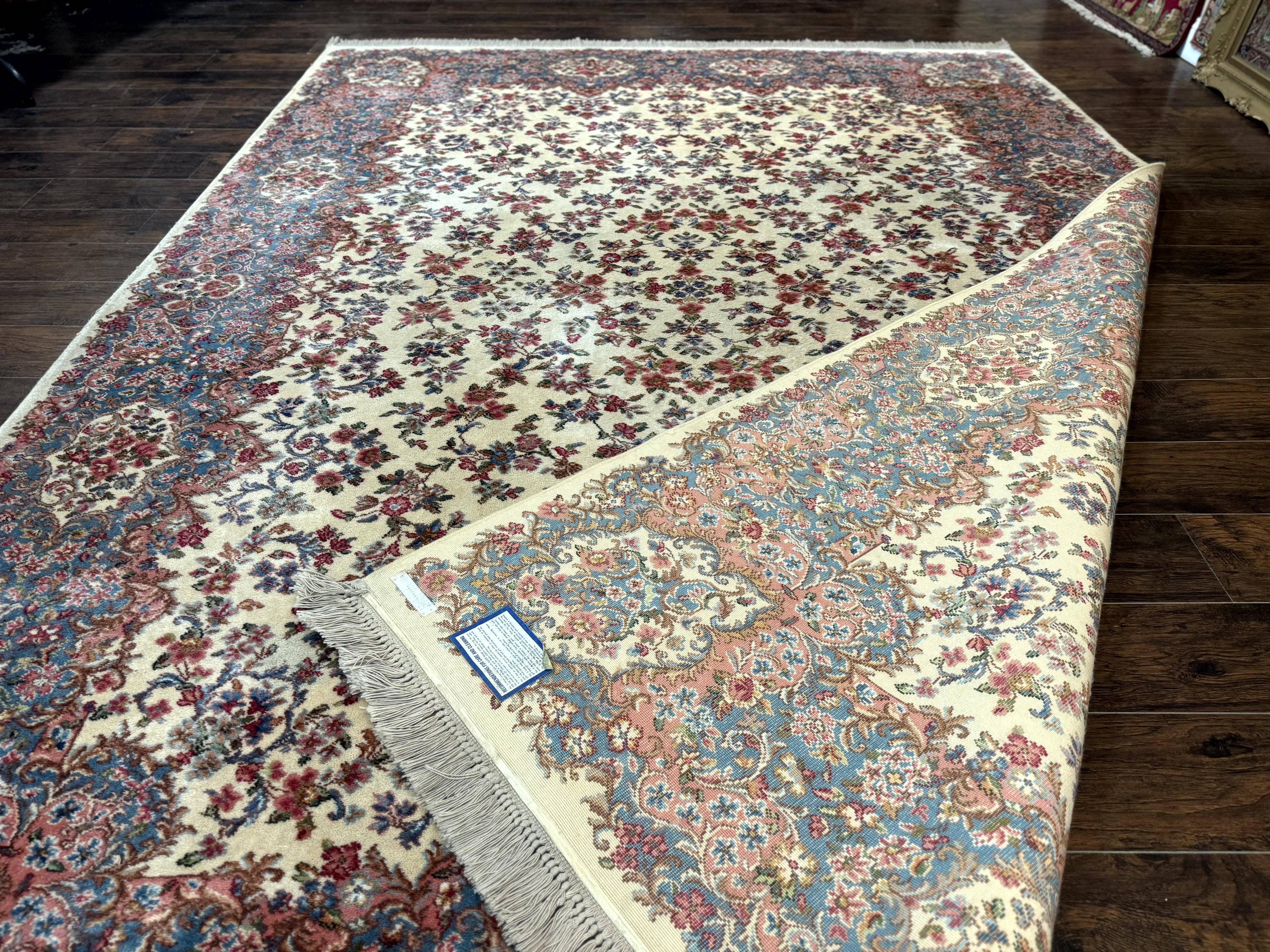 Karastan Rug 8.8 x 12 Ivory Kirman #788, Original 700 Series, Wool Karastan Carpet, Karastan Area Rug, Vintage Karastan, Living Room Rug