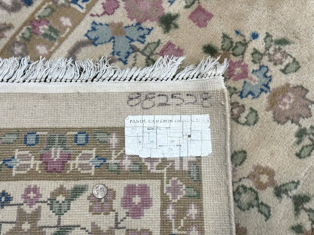 Indo Persian Rug 12x15, Palace Sized Carpet, Oversized Wool Handmade Rug, Kerman Rug, Semi Open Field, Pande Cameron Rug, Beige