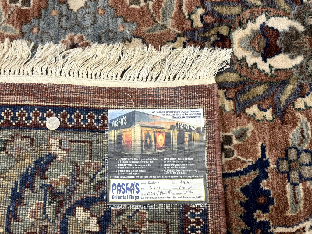 Indo Persian Mahal Rug 8x10, Traditional Wool Oriental Carpet, Pink