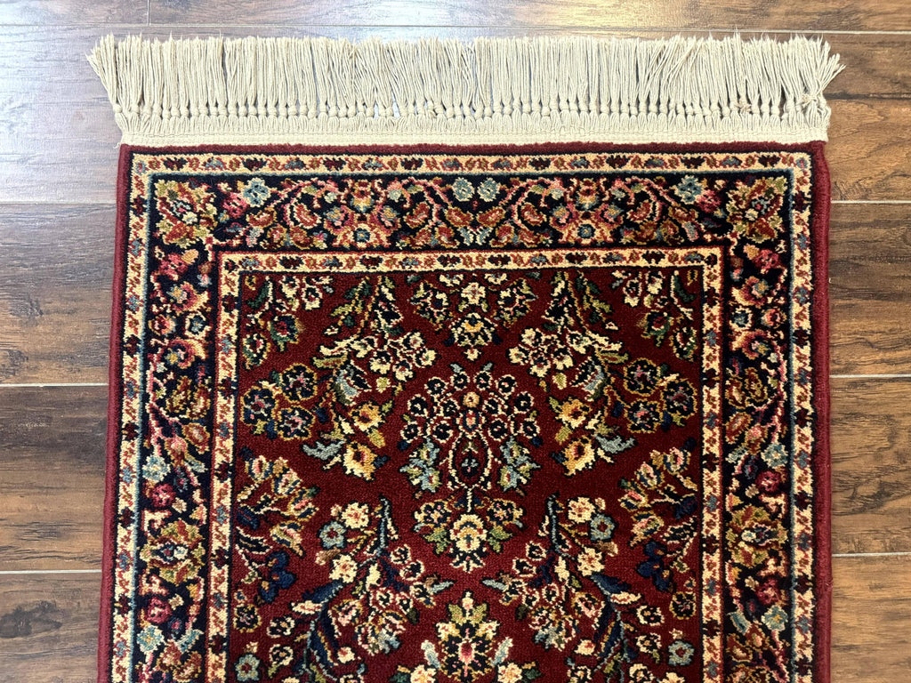 Small Karastan Rug 2.6 x 4 Red Sarouk #785, Karastan Wool Pile Rug, Original 700 Series, Discontinued Vintage Karastan Carpet