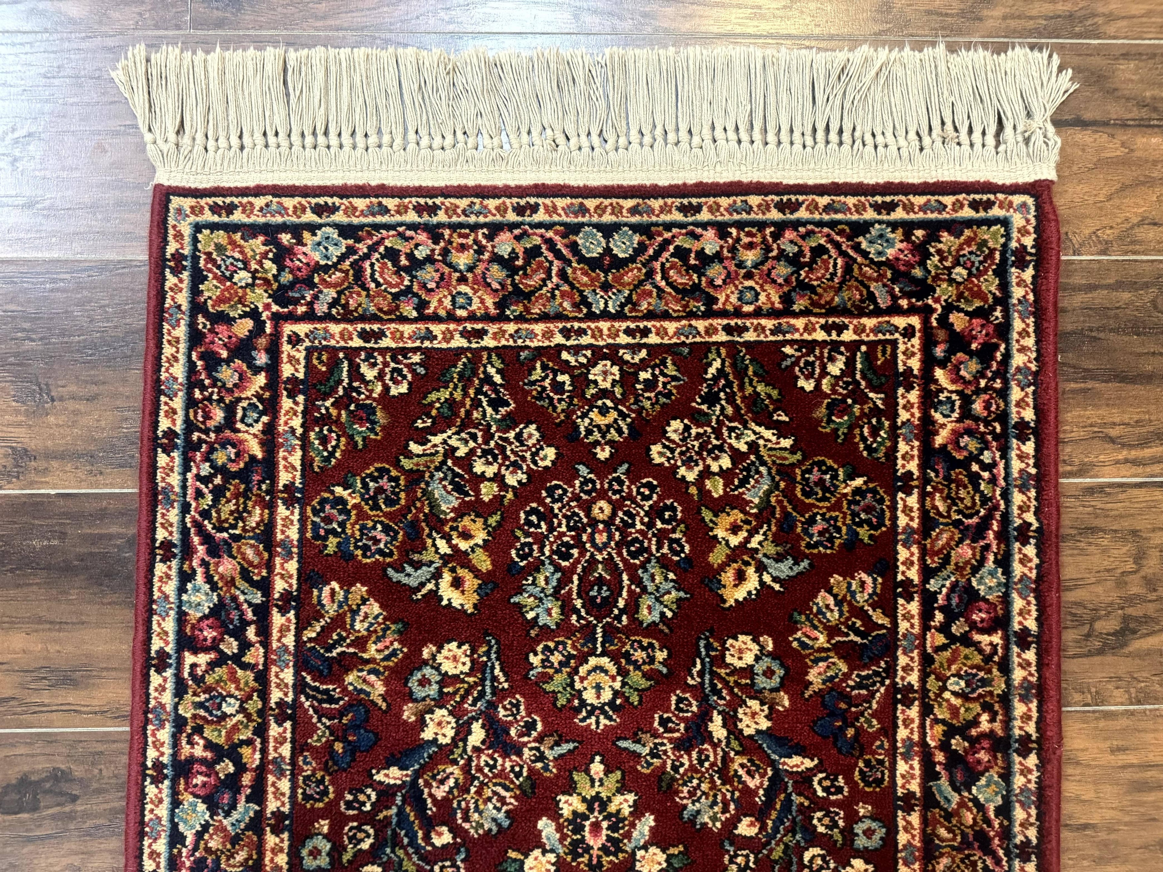Small Karastan Rug 2.6 x 4 Red Sarouk #785, Karastan Wool Pile Rug, Original 700 Series, Discontinued Vintage Karastan Carpet