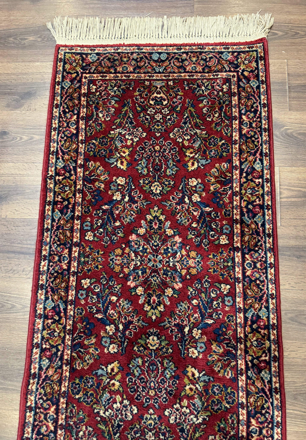 Karastan Runner Rug 2.6 x 8.6, Red Sarouk #785, Original 700 Series, Wool, Rare