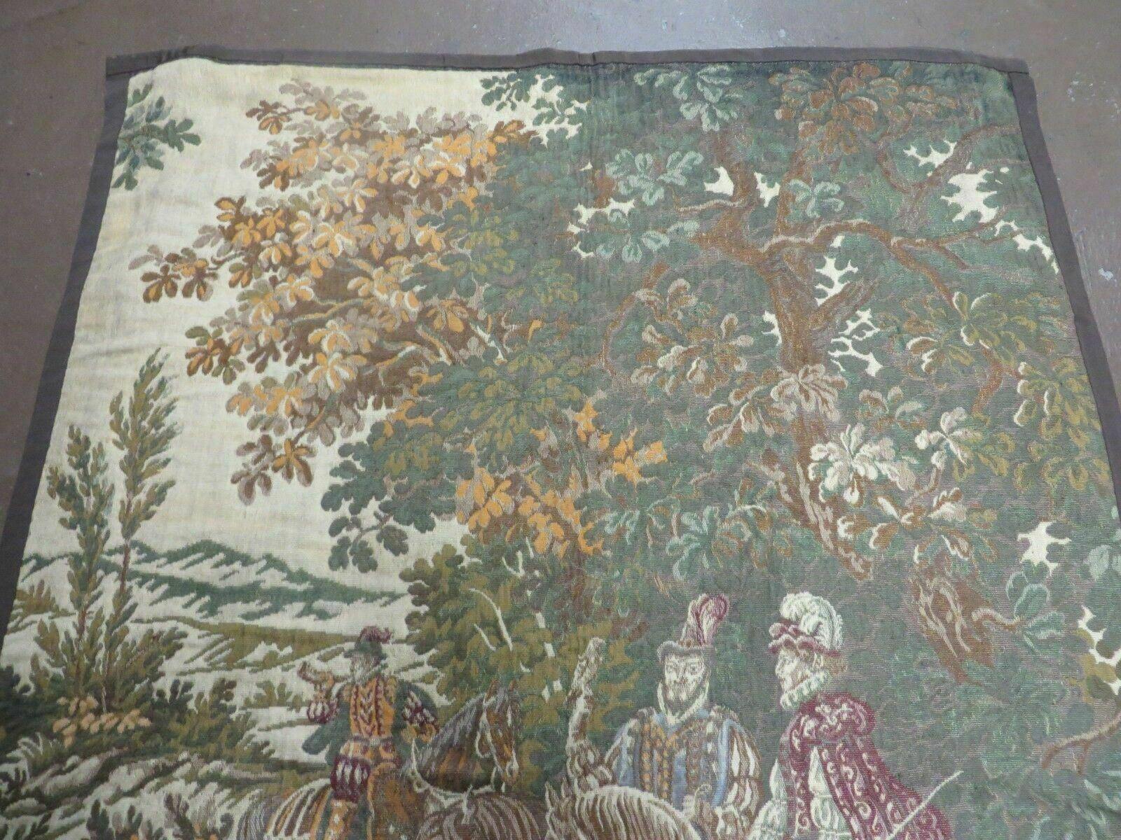 4' X 5' Vintage Tapestry Belgium Hand Loomed Victorian Nice 90f