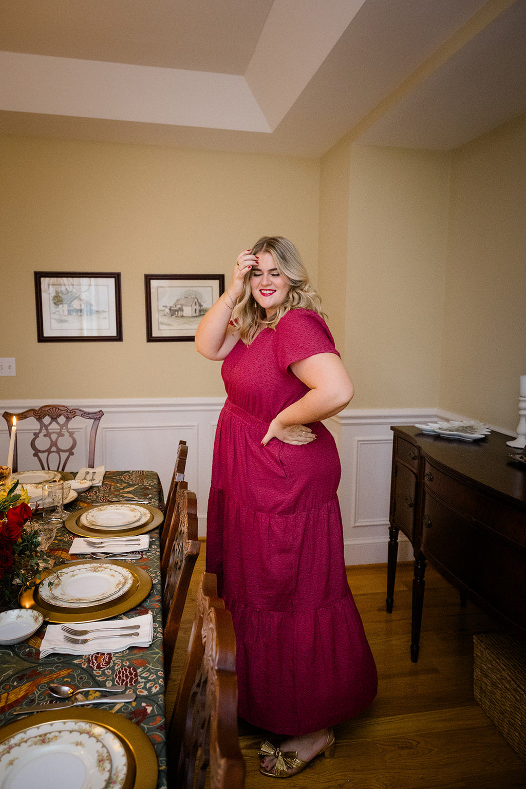 The Sarah Maxi Dress in Sugar Plum Dobby - Final Sale