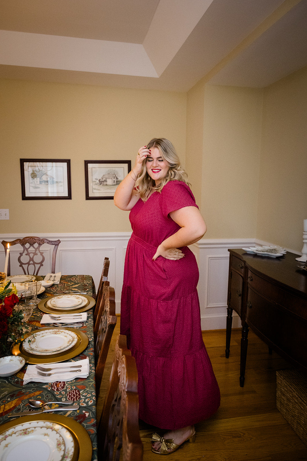 The Sarah Maxi Dress in Sugar Plum Dobby - Final Sale