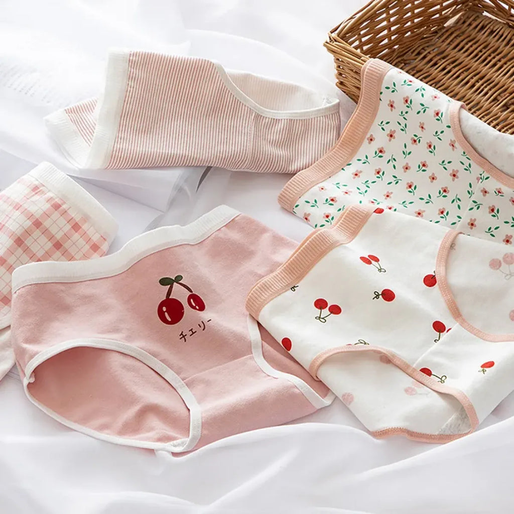 5-Pack Cotton Panties for Women - Plus Size Cute Soft Briefs Sexy Lingerie