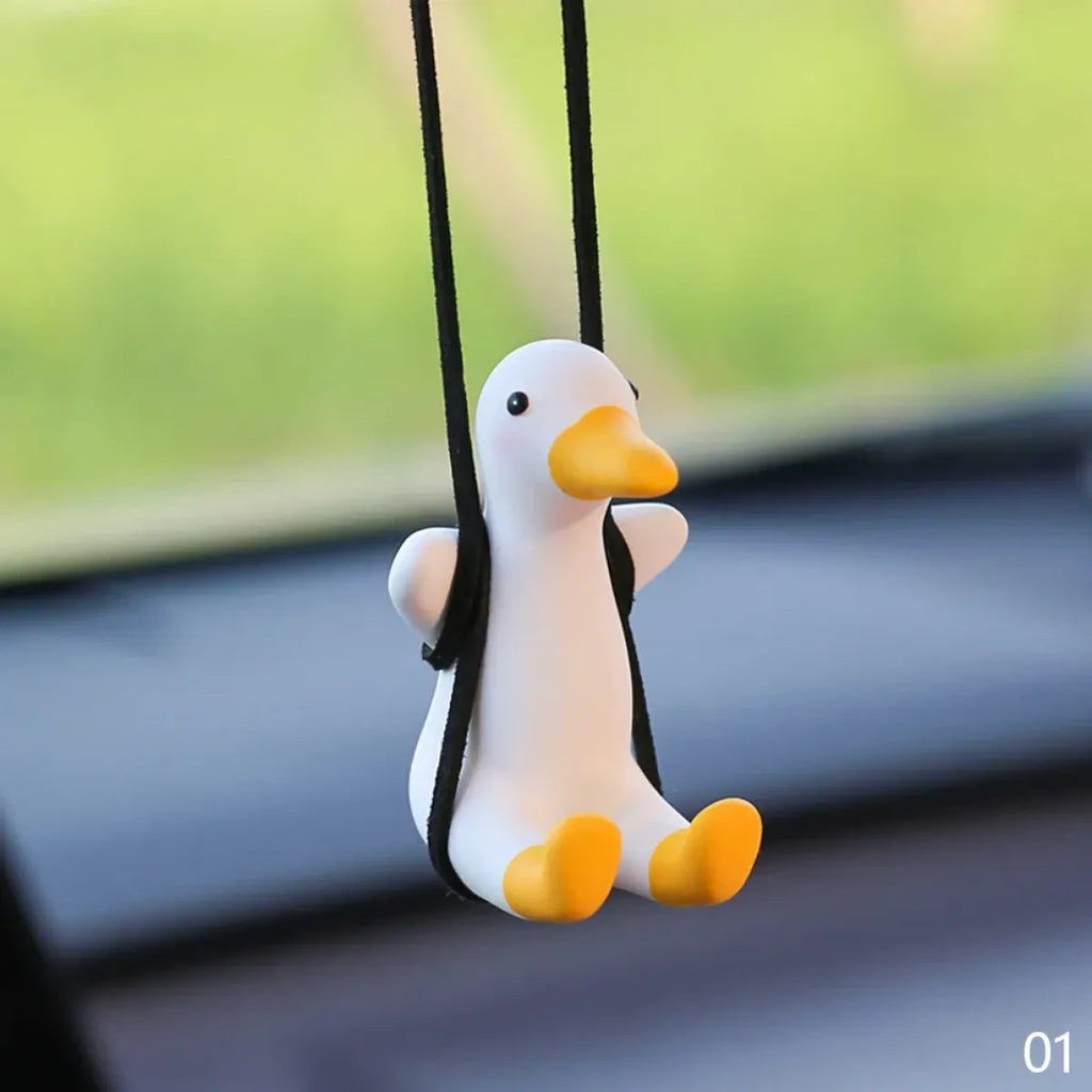 Cute Anime Cowboy Duck Car Pendant
