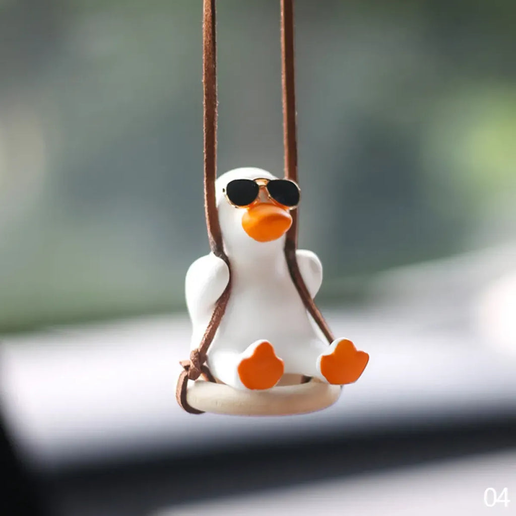 Cute Anime Cowboy Duck Car Pendant