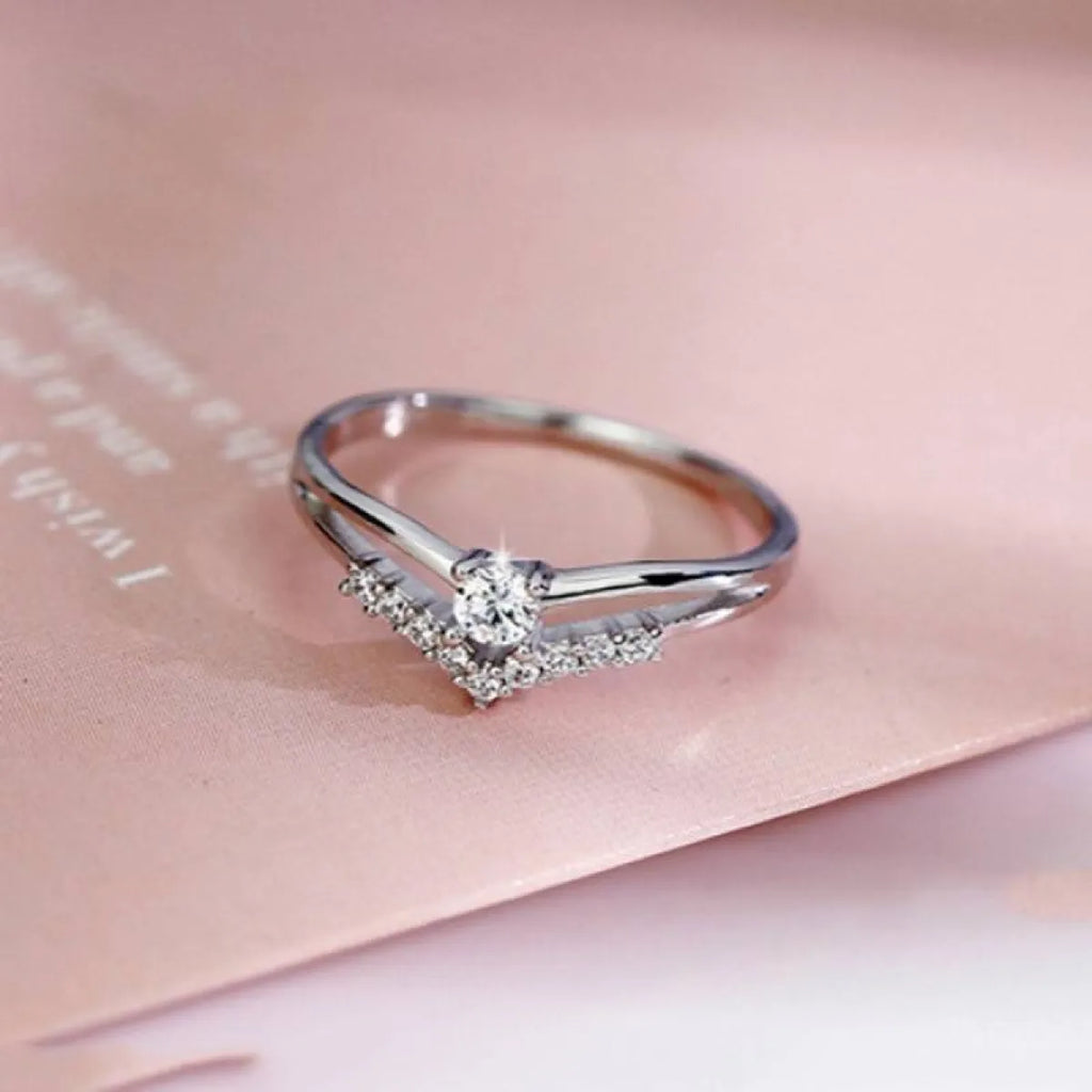 Crystal Decorated Wedding Ring