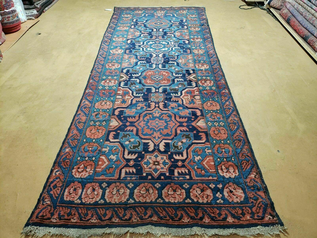 3'10" X 10' Antique Caucasian Seychor Rug Hand Made Wool Carpet Organic Dye Nice