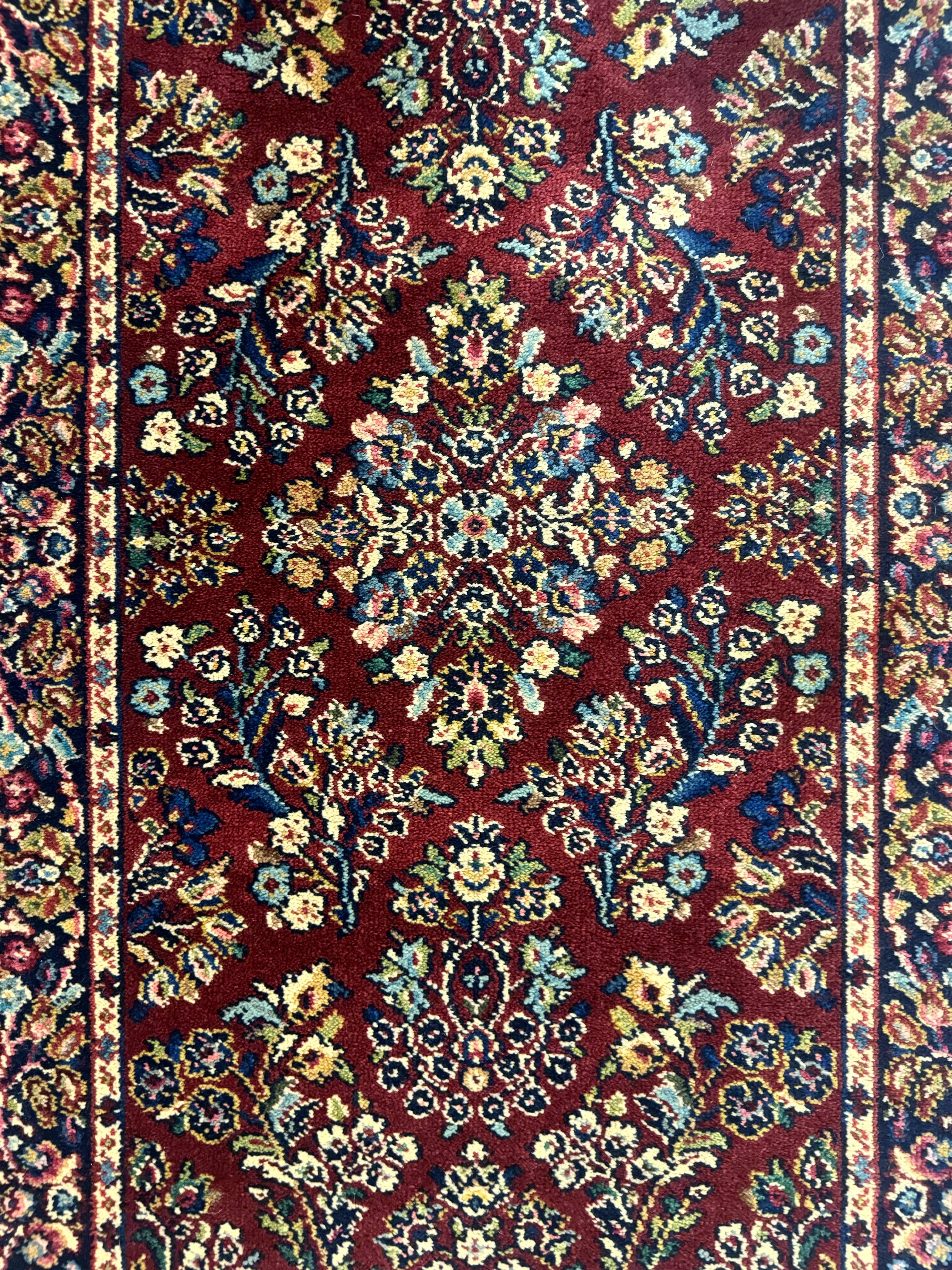 Small Karastan Rug 2.6 x 4 Red Sarouk #785, Karastan Wool Pile Rug, Original 700 Series, Discontinued Vintage Karastan Carpet
