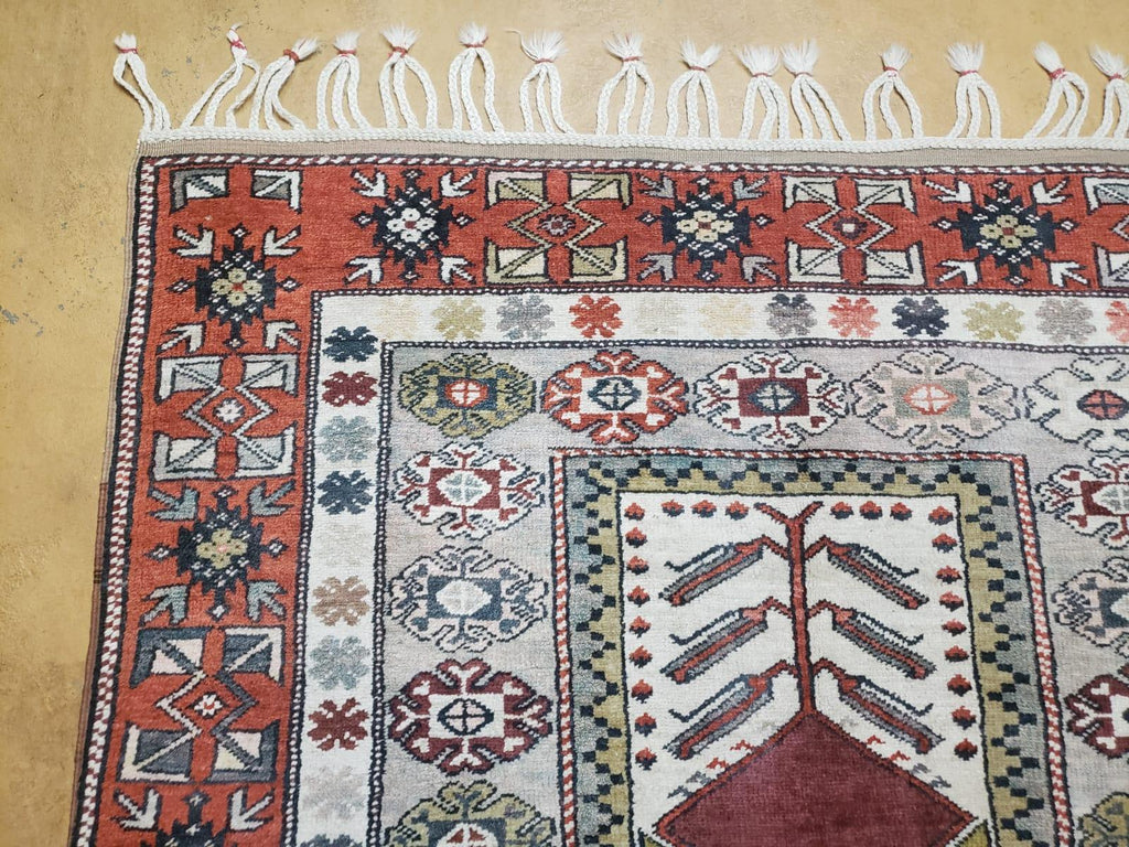 4x8 Turkish Rug - Turkish Oriental Carpet - Tribal Rug - Talesh Rug - Hand Knotted Wool Area Rug 4' 4" x 7' 6" Bedroom Rug Vintage