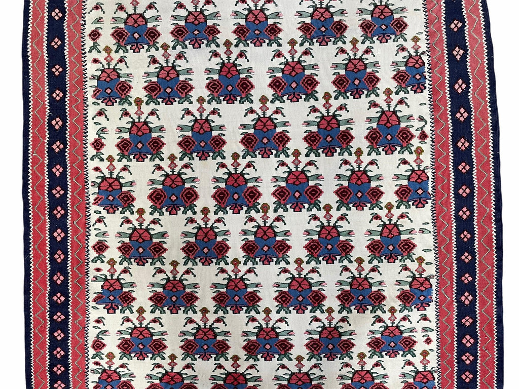 3x5 Vintage Kurdish Senneh Kilim Rug 3 x 5 Heirloom Rug Flatweave Antique Rug Playroom Rug Collectible Rug Beige Kilim