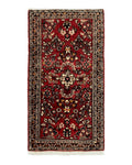 Small Persian Sarouk Rug 2x4 ft, Allover Floral Pattern, Red Black Cream, Hand Knotted Wool Traditional Oriental Carpet, Antique Persian Rug 2 x 4