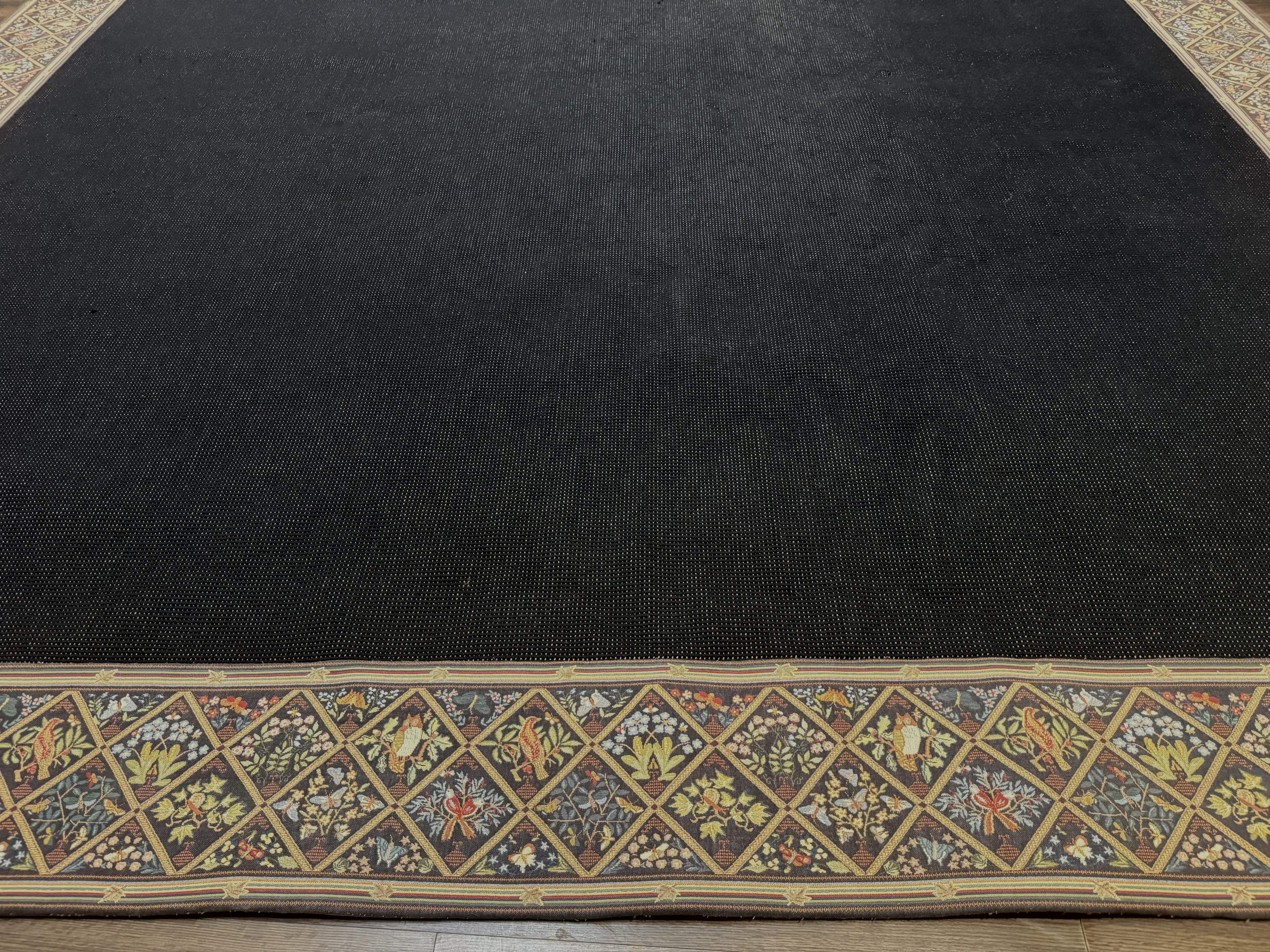 Palace Sized Stark Area Rug 12x19, Black Carpet