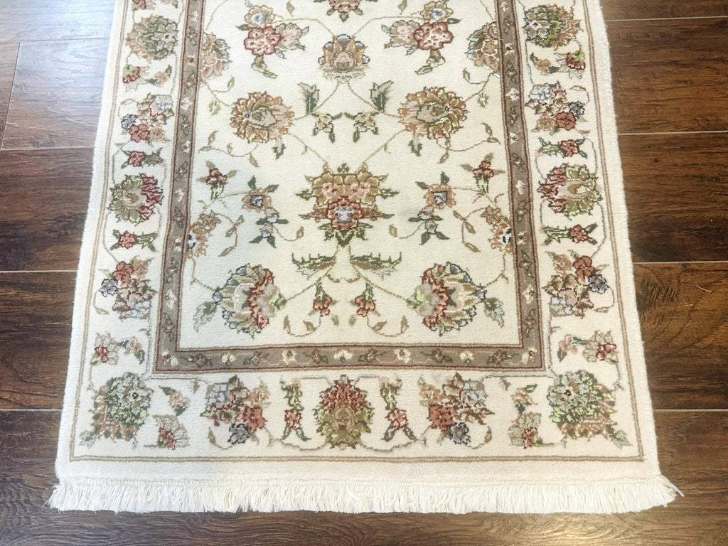 Pak Persian Runner Rug 2.6 x 8ft, Oriental Carpet for Hallway or Kitchen, Handmade, Wool and Silk Highlights