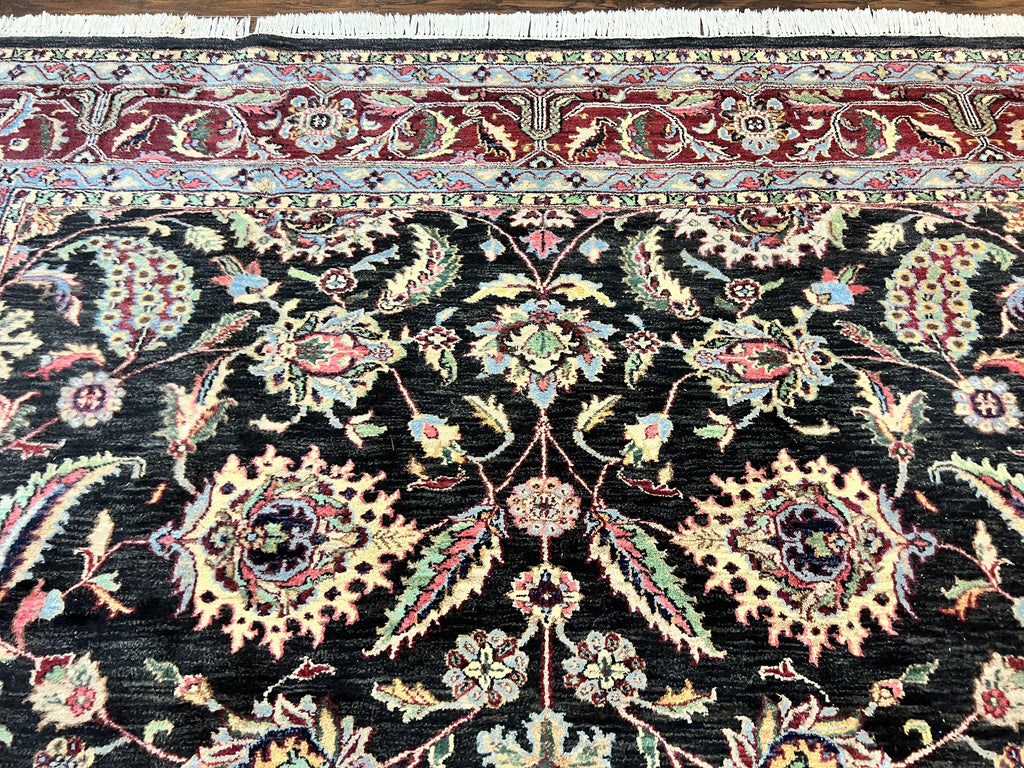 Indo Persian Rug 8x10, Nourison Carpet, Floral, Hand Knotted Vintage Wool Rug
