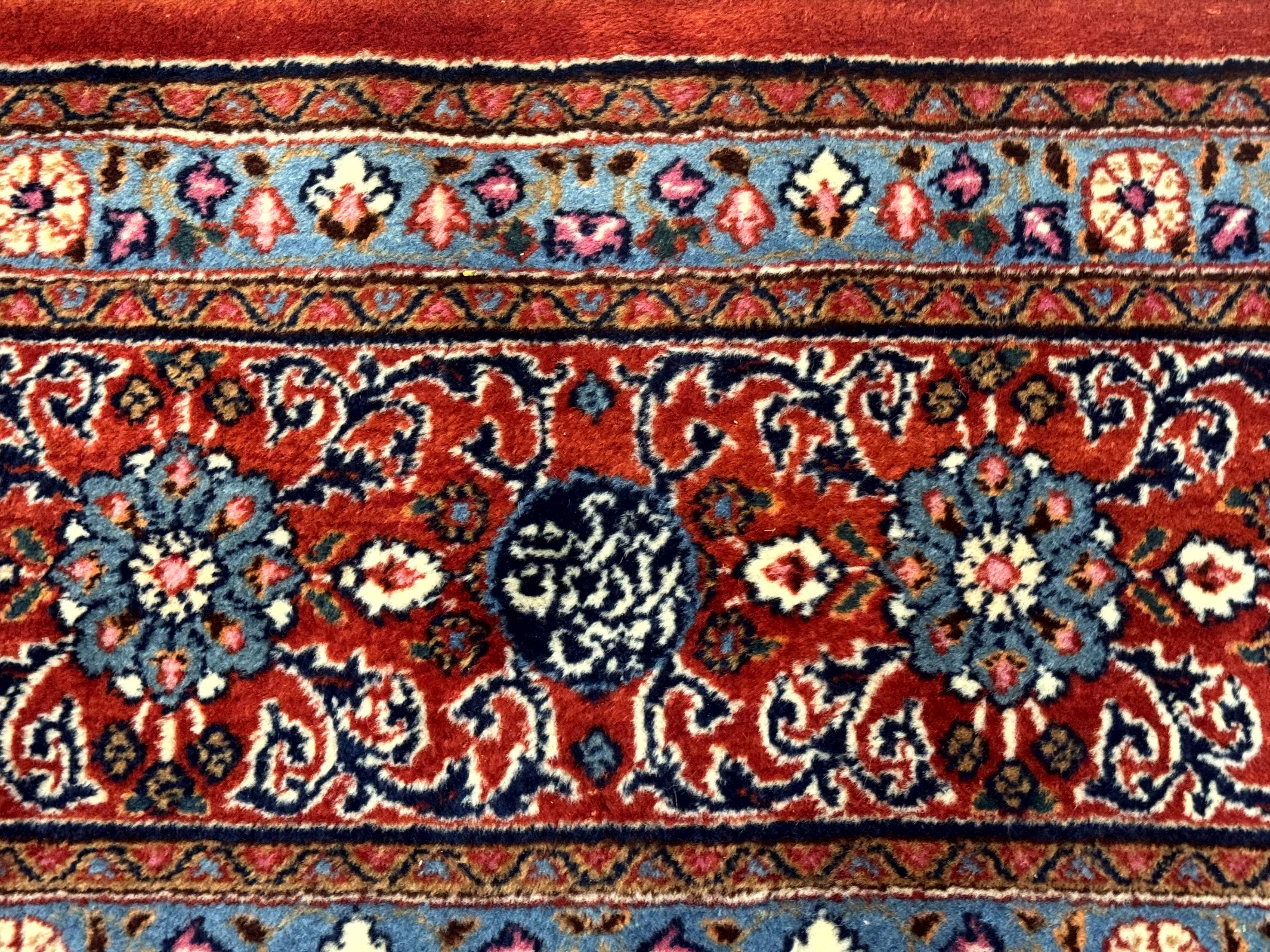 Wonderful Persian Qum Rug 10x13, Panel Design, Fine 260 KPSI, Signed, Red Multicolor