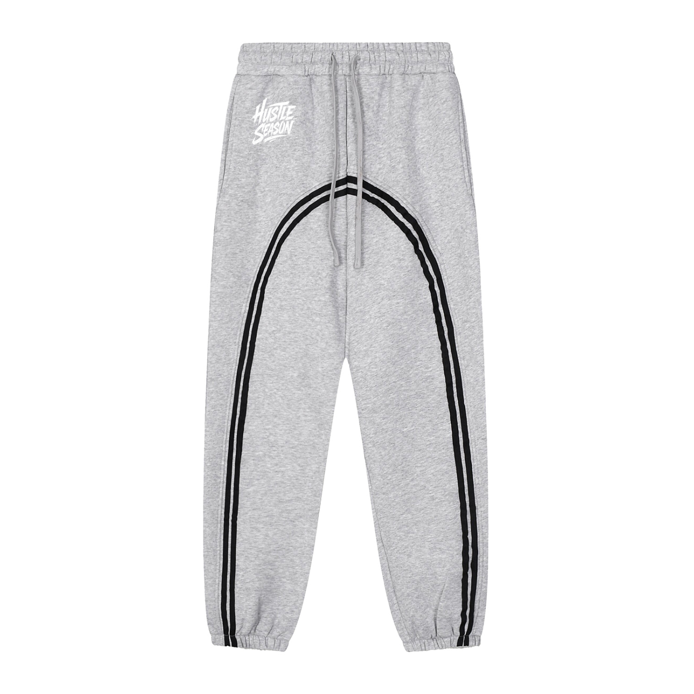 HUSTLE SEASON Sun Fade Contrast Tape Fleece Jogged Sweatpants