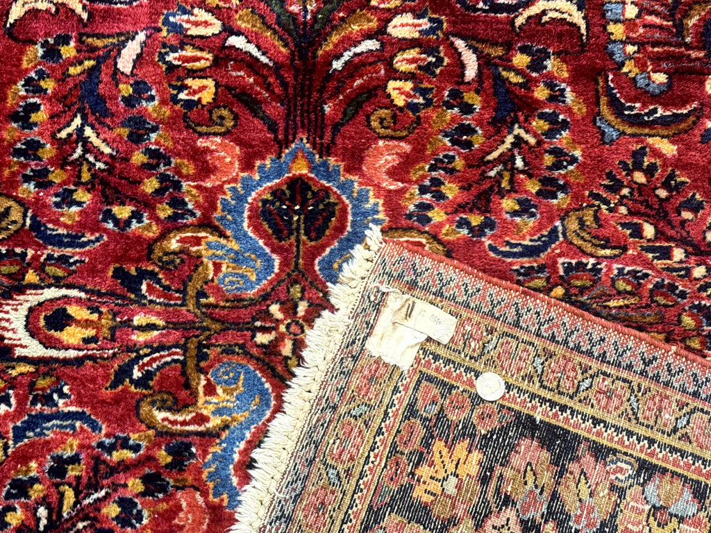 Persian Lilihan Rug 5x6, Red, Floral, Antique Persian Carpet