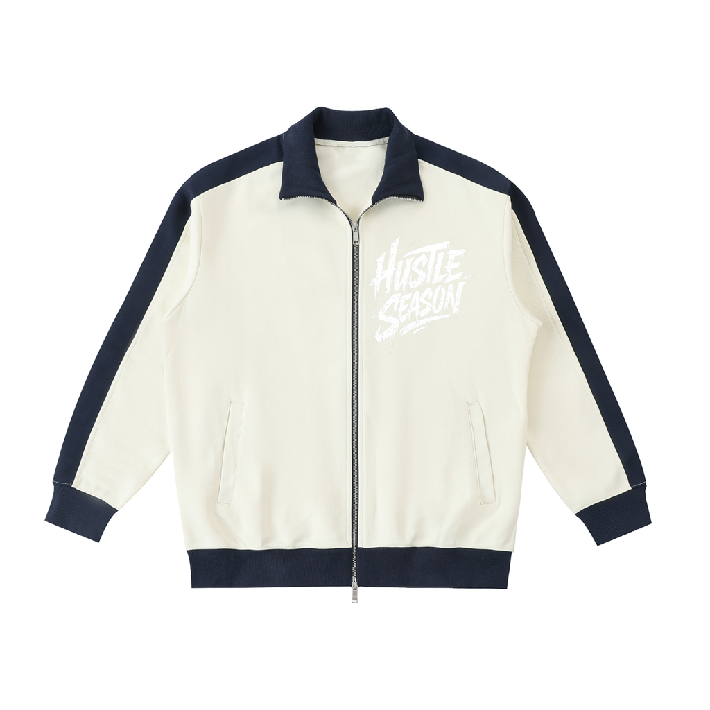 Contrast Trim Stand Collar Jacket
