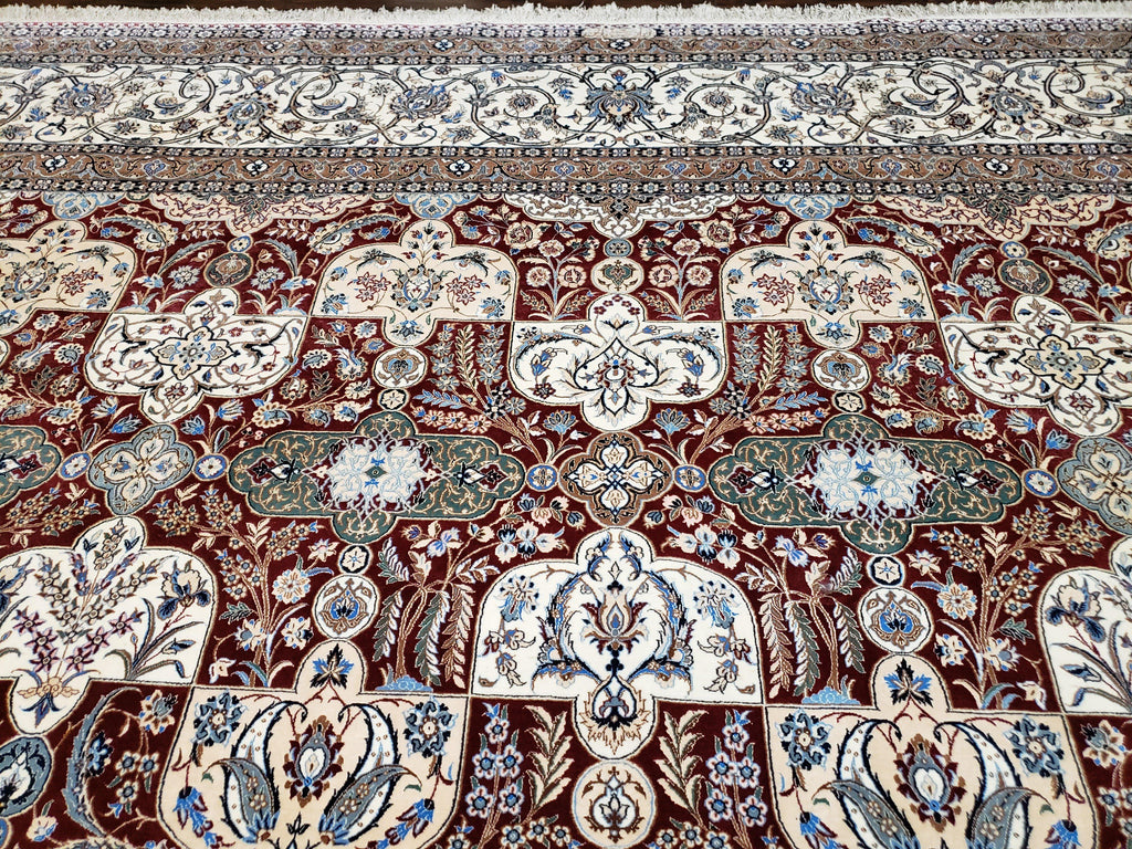 Persian Nain Rug 11x15 – Wool on Silk, Hand-Knotted, Signed Masterpiece