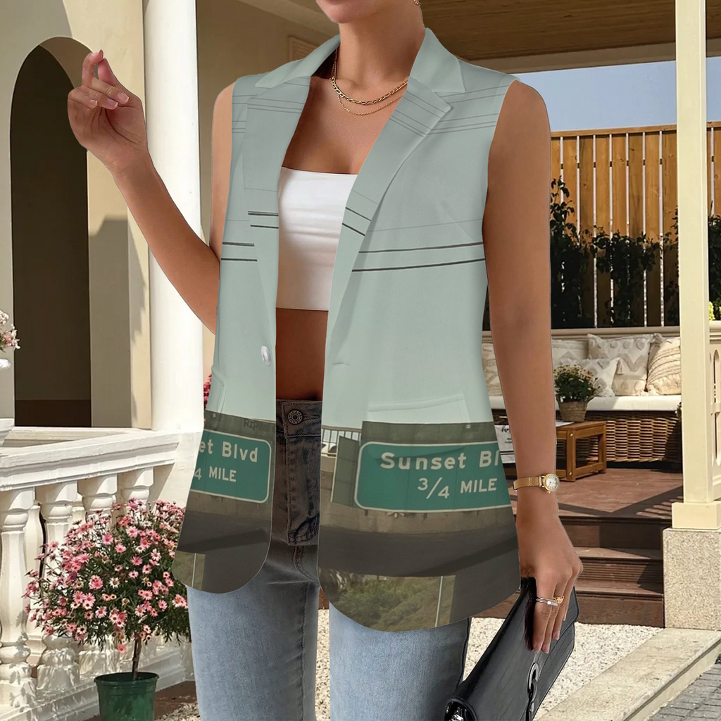 NEW!!! "THAT PART" branded (rear & Sunset Blvd. Sign front) Sleeveless Blazer Vest (Made to Order No Stock)