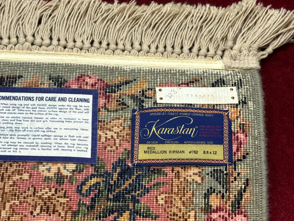 Karastan Rug 8.8 x12 Red Kirman #762, Original 700 Series, Vintage Karastan Carpet, Discontinued Karastan Rug, Karastan Wool Area Rug