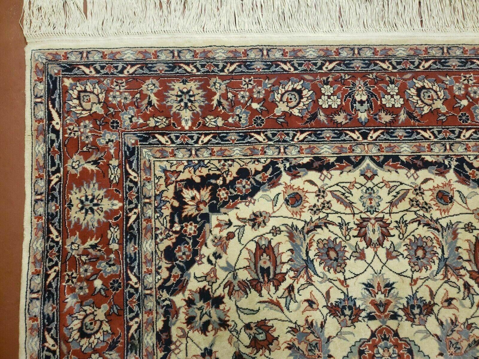 4' X 6' Handmade Ultra Fine Chinese Floral Oriental Wool Rug Hand Knotted Beige