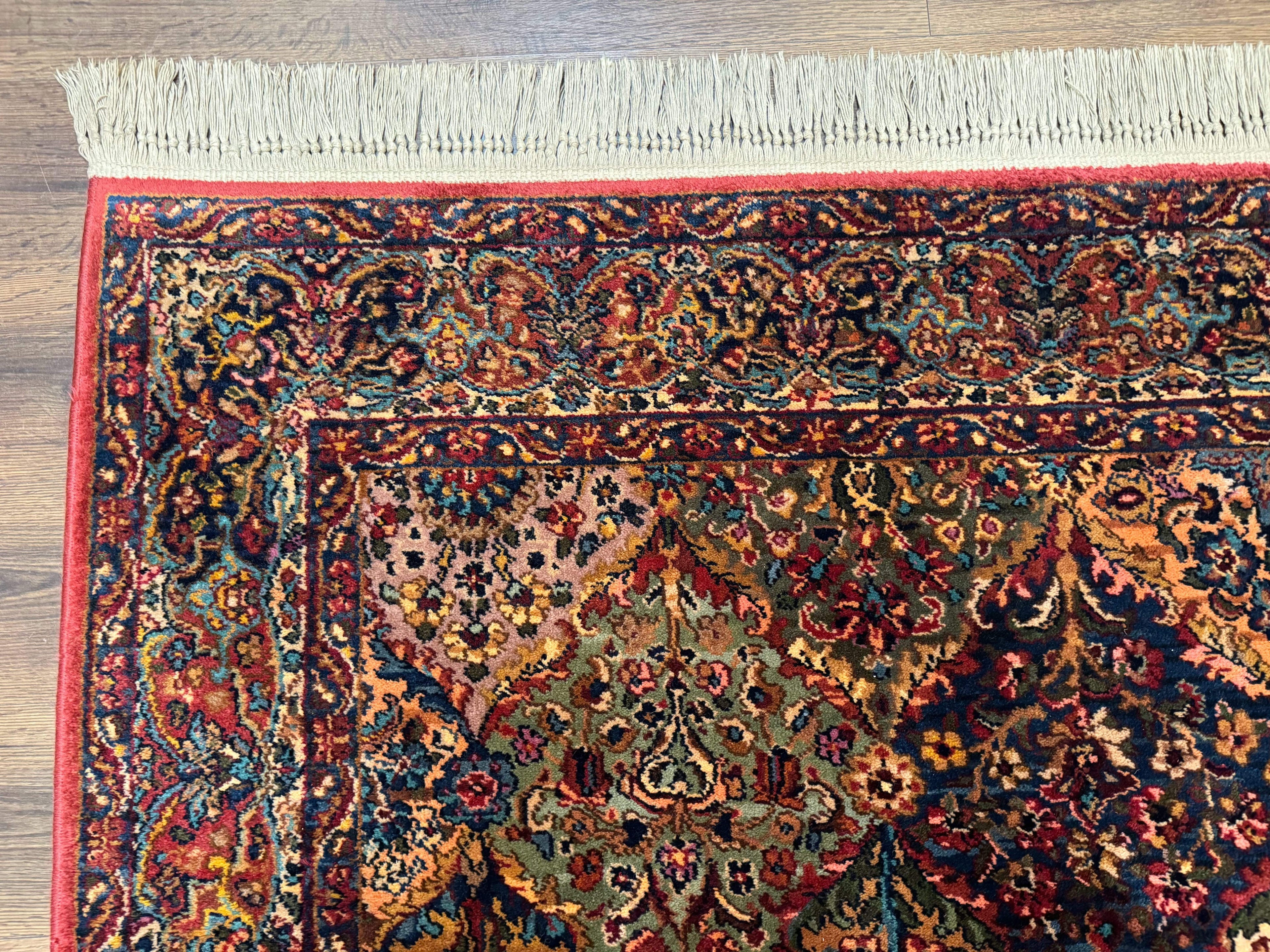 5.9 x 9 Karastan Rug Multicolor Panel Kirman #717, Original 700 Series, Wool
