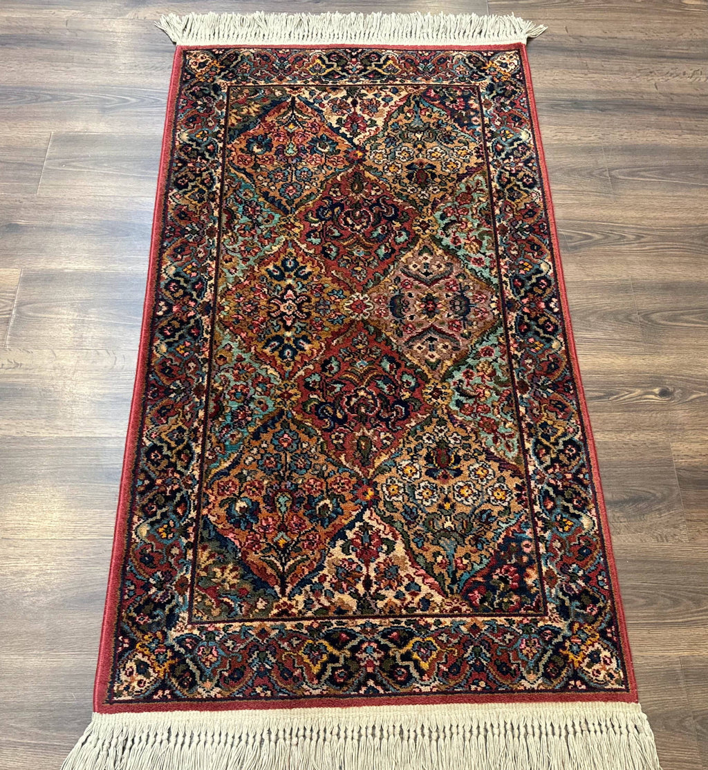 Karastan Rug 3x5 Multicolor Panel Kirman #717, Original 700 Series, Wool Pile, Discontinued