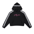 Contrast Side Stripe Cropped Hoodie
