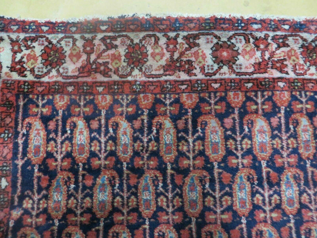 4' X 6' Antique Handmade Turkish Sivas Wool Rug Vegetable Organic Dye Nice Blue
