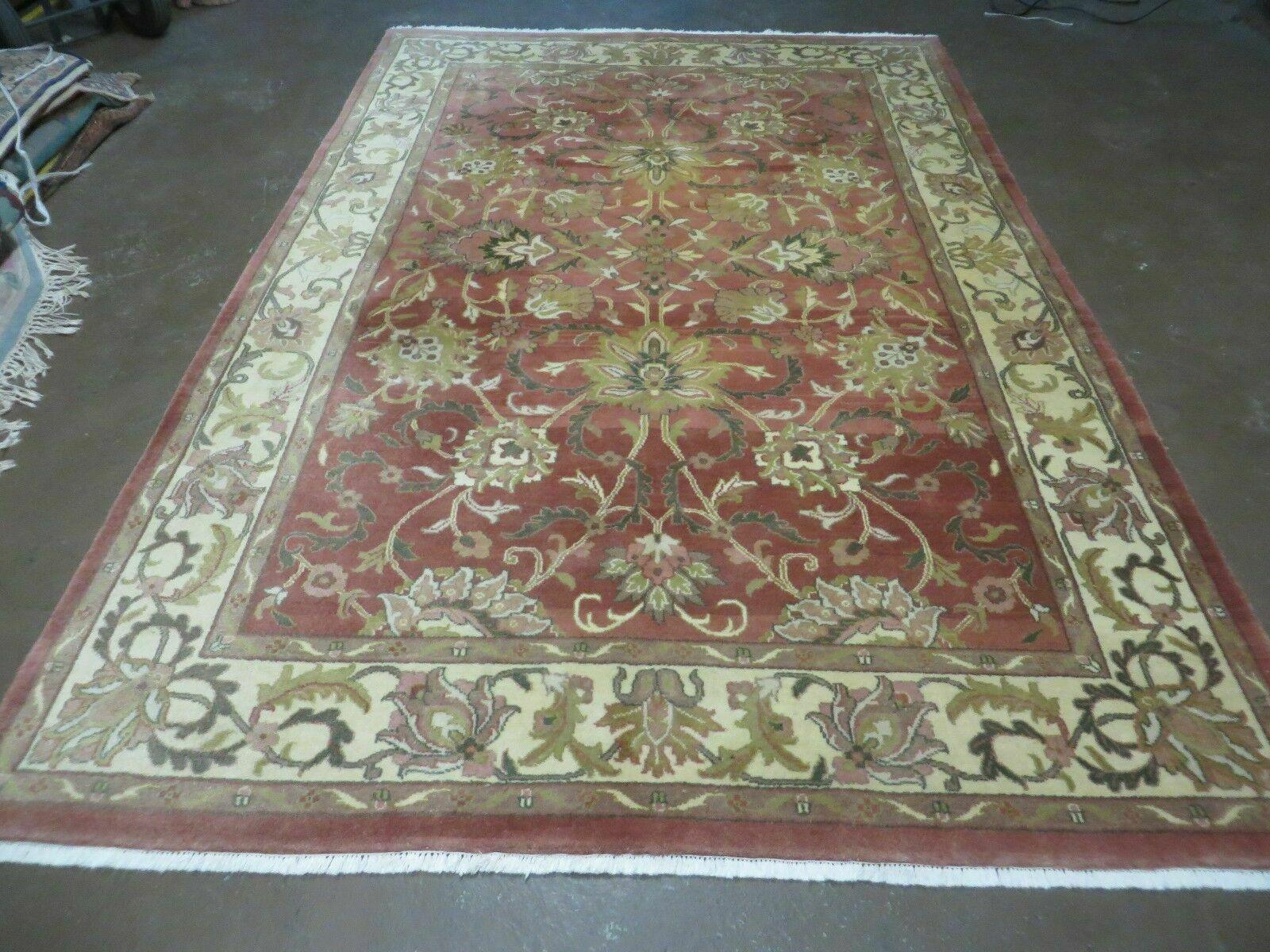 6' X 9' Vintage Handmade Indian Floral Oriental Wool Rug Veg Dyes Nice