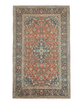 Persian Kashan Rug 4x7, Red, Floral Medallion, Vintage, Wool