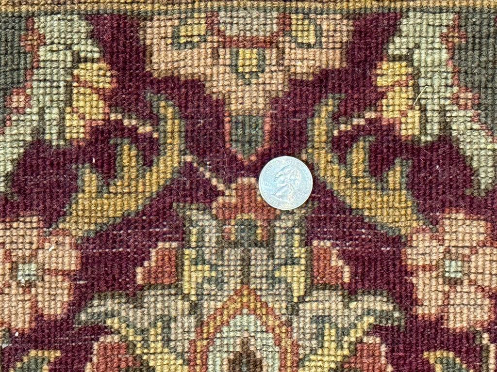 Indian Agra Runner Rug 2.6 x 17.5, Long Runner Rug for Hallway, Floral Handmade