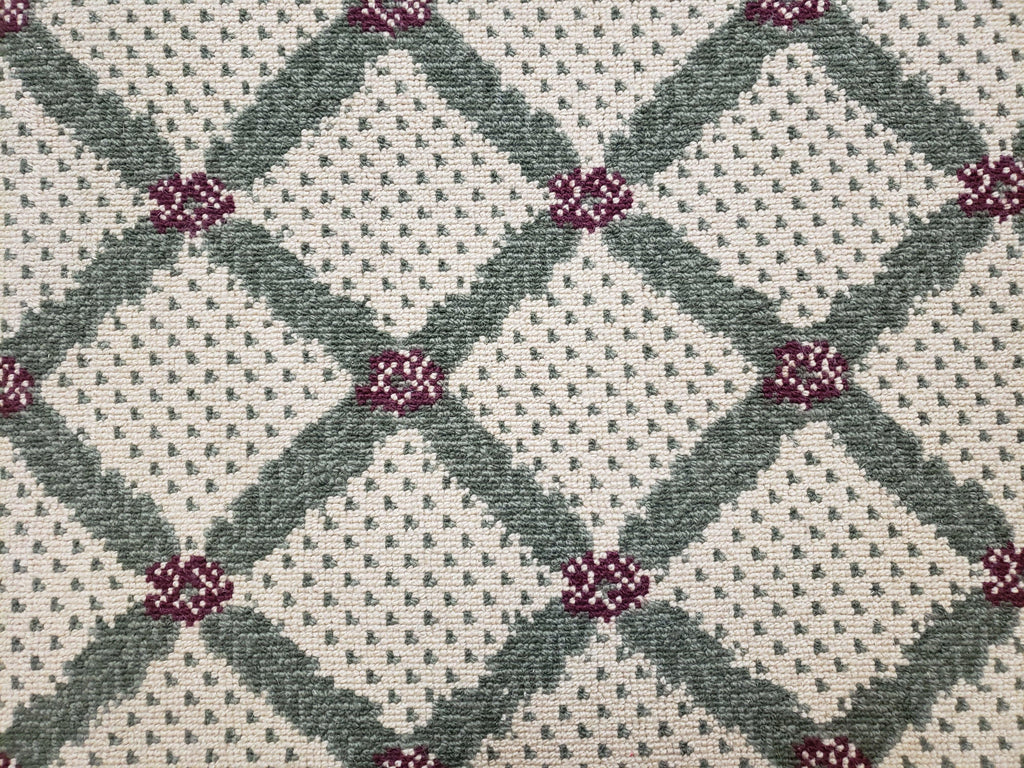 4x5 Panel Design Rug, 4' x 5' Power-Loomed Vintage Rug, Beige & Pine Green Carpet