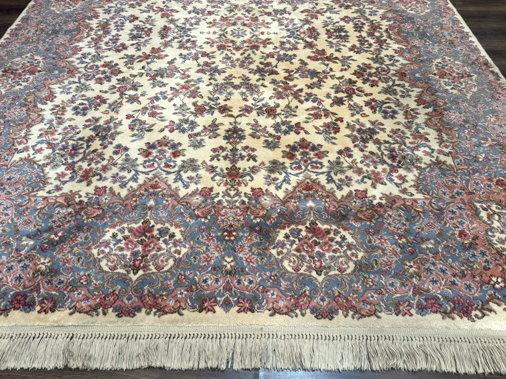 8.8 x 10.6 Karastan Kirman Rug #788, Wool Vintage Discontinued Floral Carpet