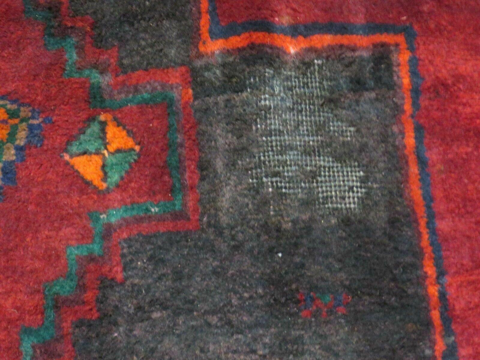 4' X 8' Antique Handmade India Geometric Oriental Wool Rug Veg Dyes Nice