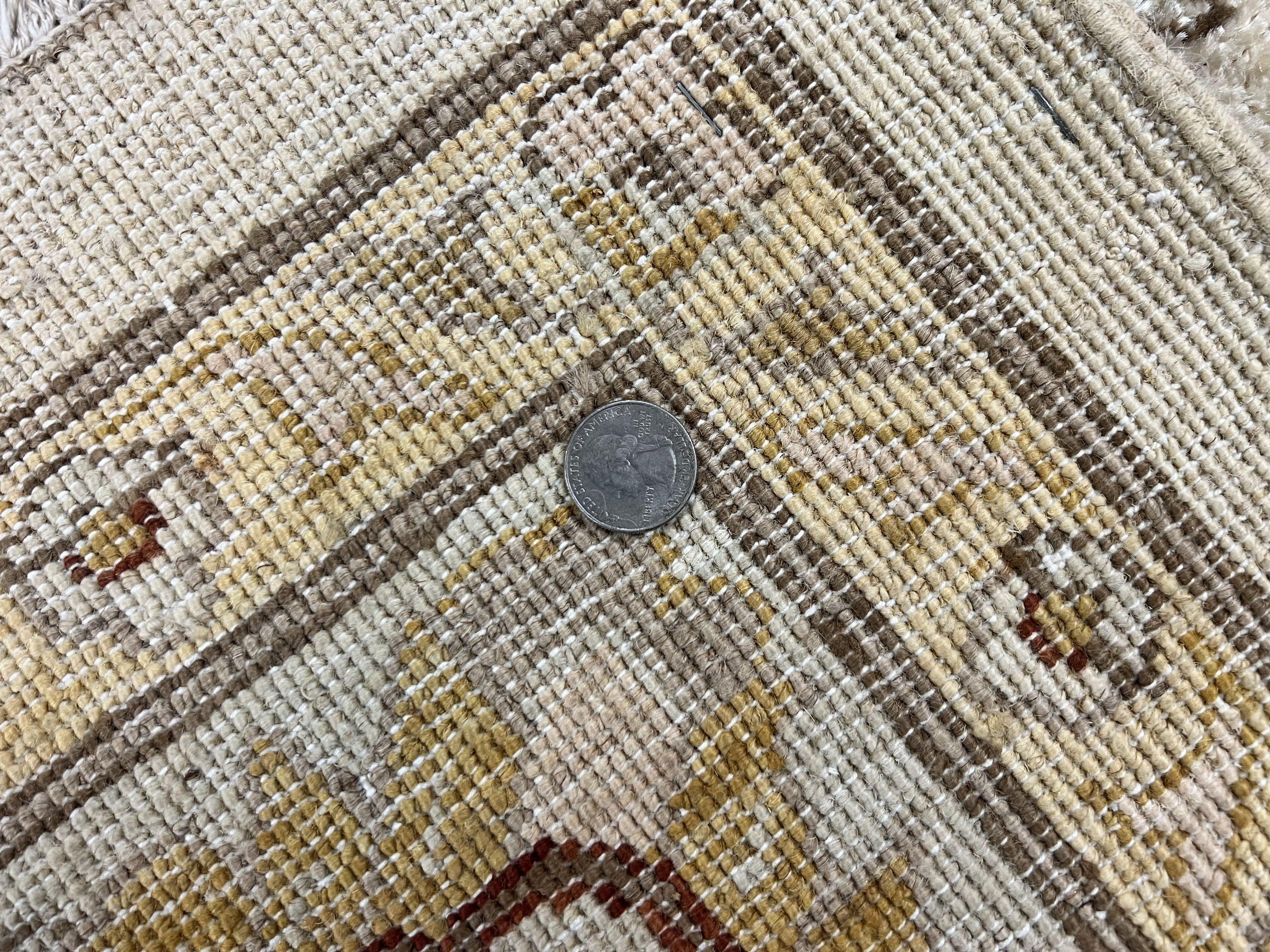 Peshawar Rug 8x10, Oushak Rug, Neutral Colors Hand Knotted Farmhouse Rug
