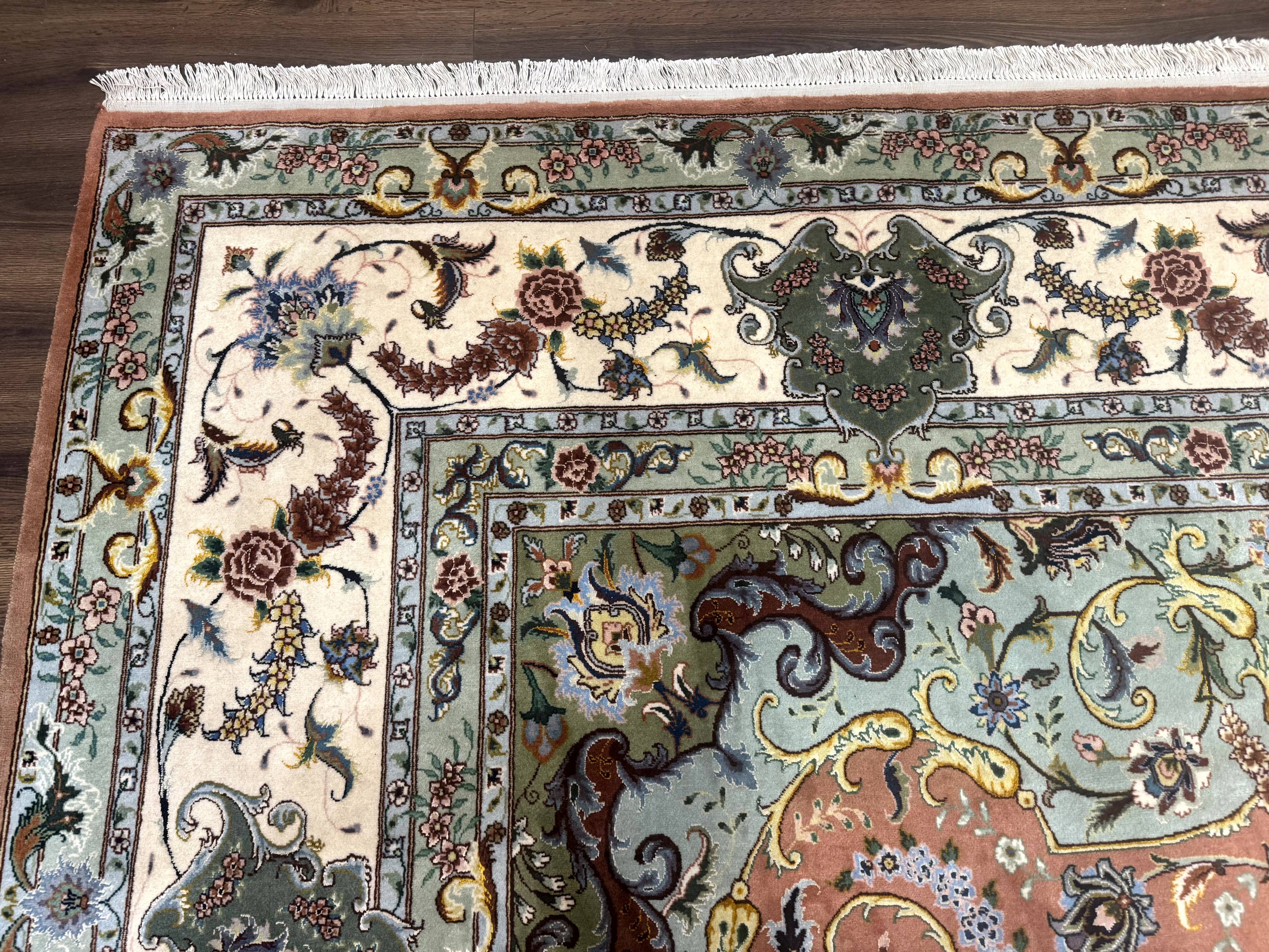 Palace Size Persian Tabriz Rug 12x17, Medallion Carpet, Fine 250 KPSI, Stunning