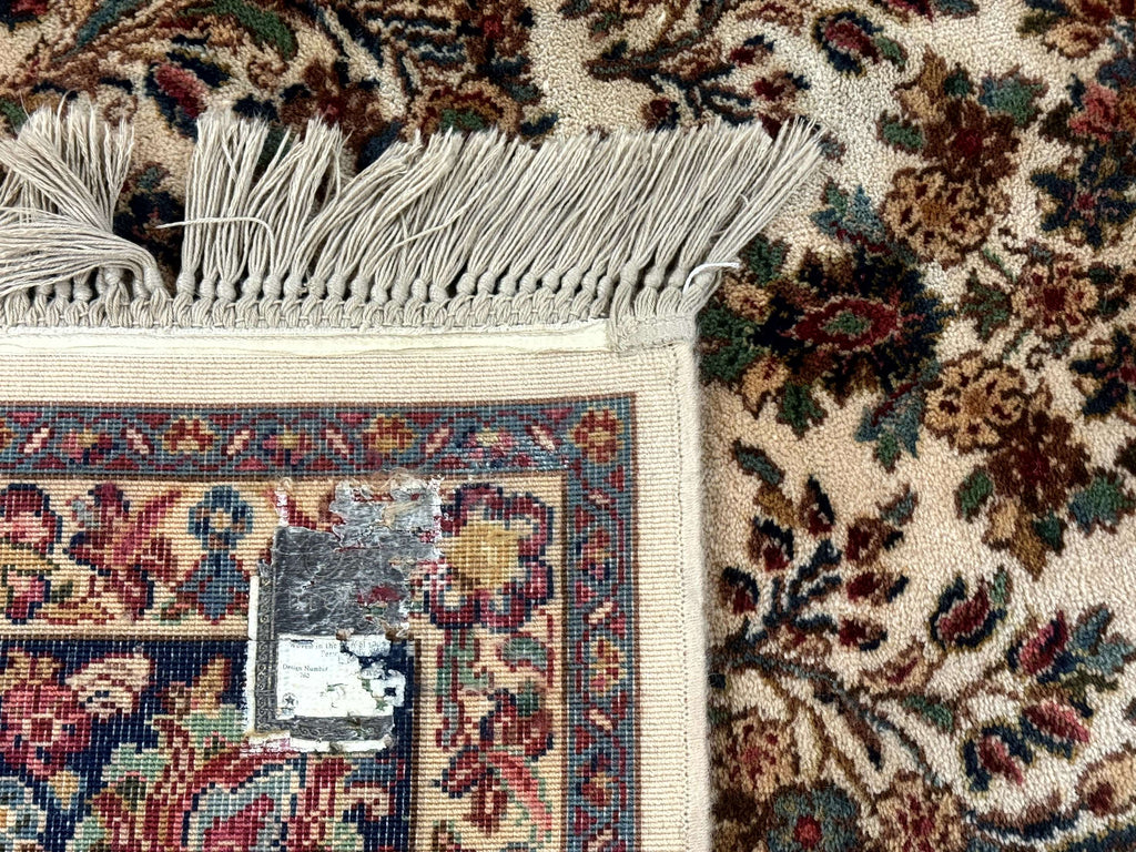 8.8 x 12 Karastan Ivory Sarouk Rug #760, Wool Pile, Vintage, Original 700 Series